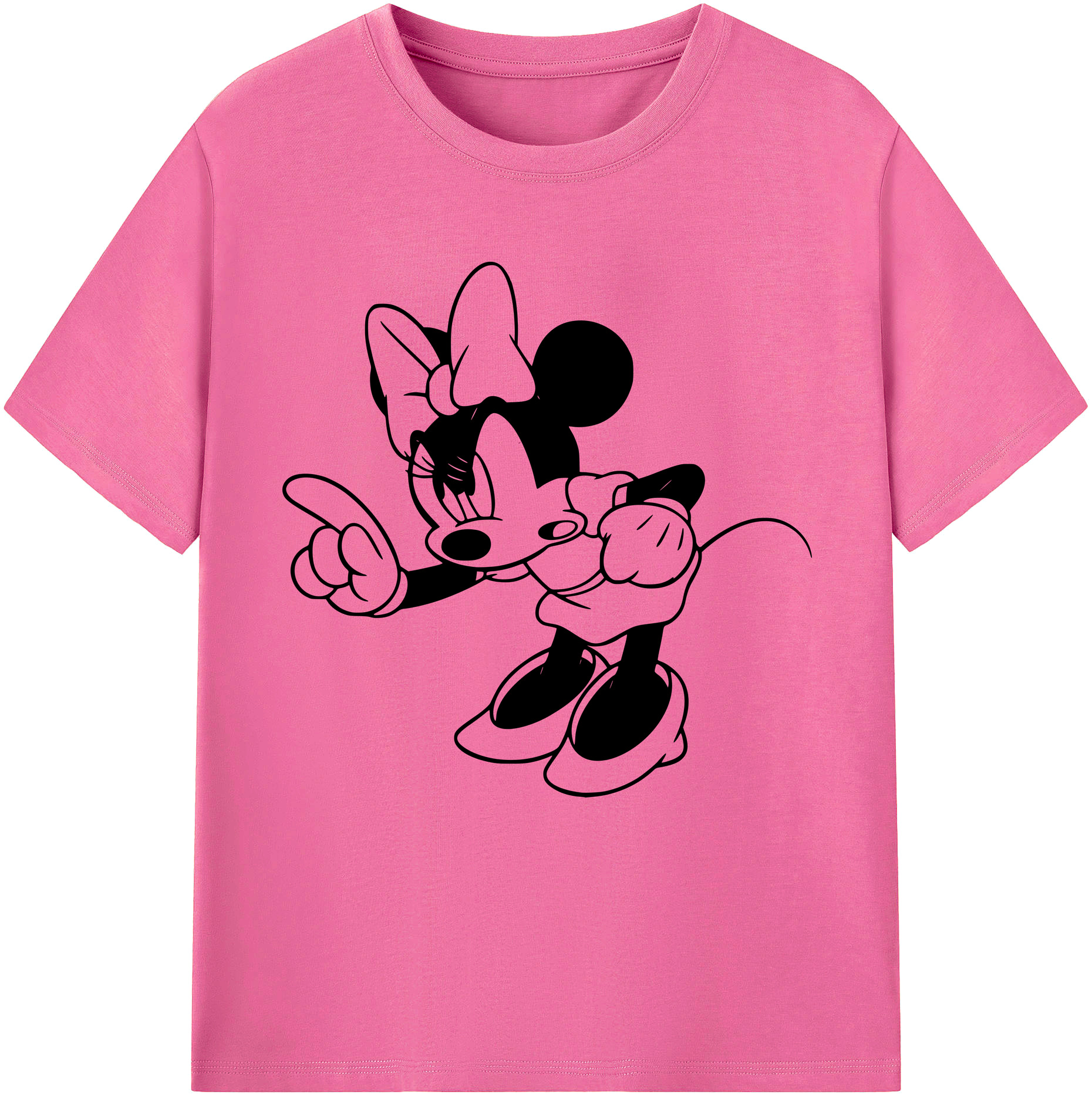（画像用） ミッキーマウス Mickey Mouse レディースカジュアルプリントTシャツ（綿100％）
